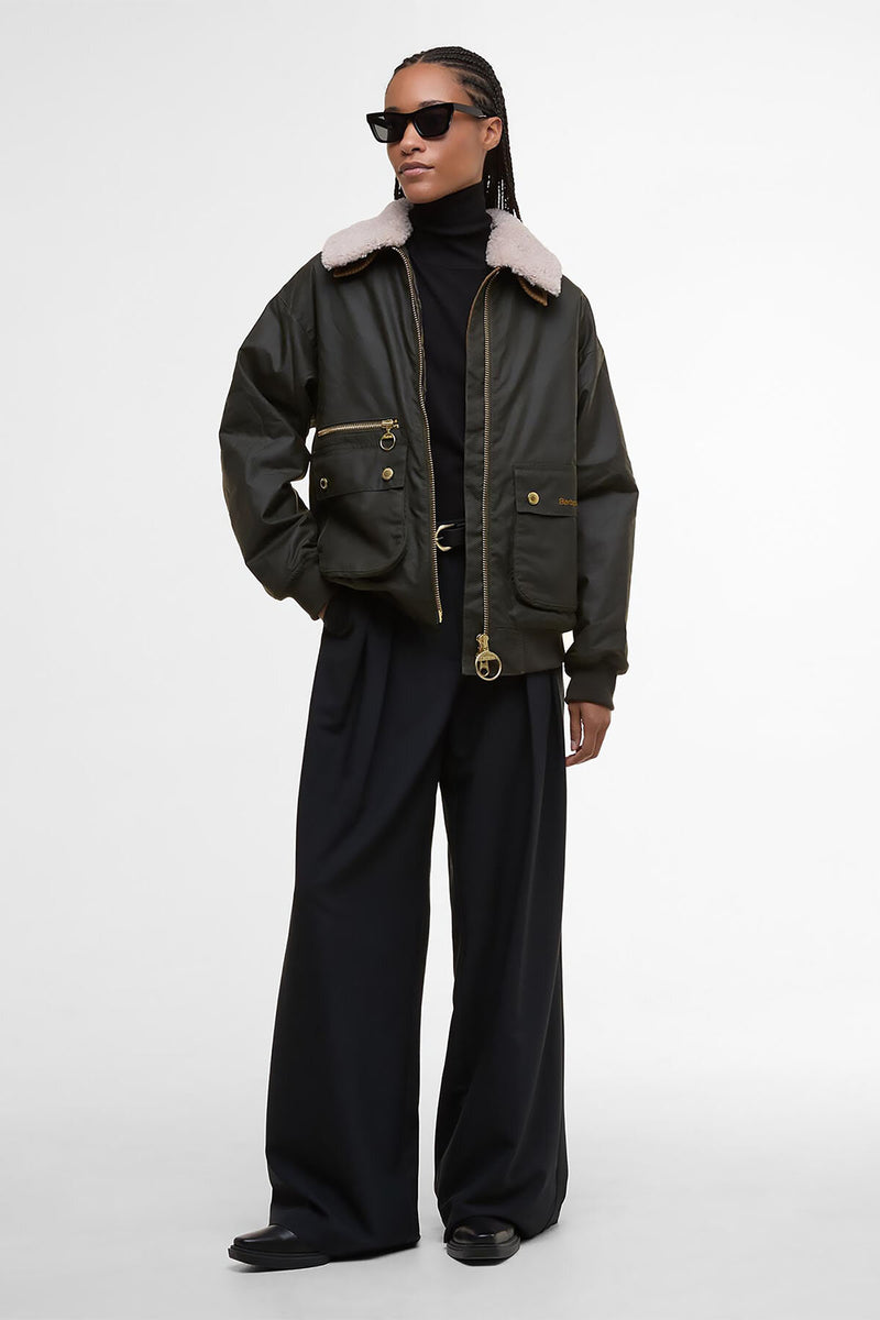 Maxine Waxed Bomber Jacket