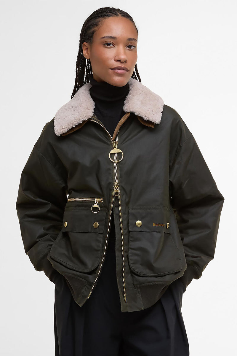 Maxine Waxed Bomber Jacket