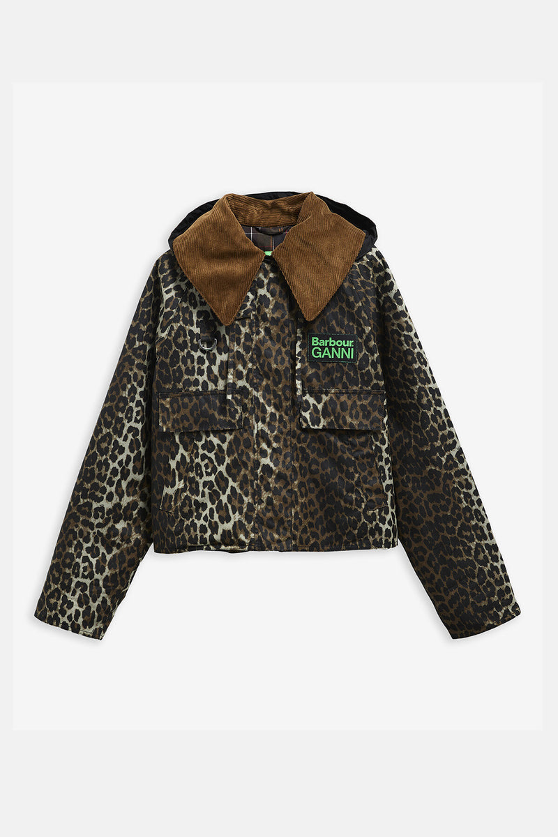 Barbour x GANNI Leopard Print Waxed Anorak