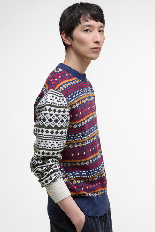 Barbour Patchwork Fair Isle Crew Neck Jumper