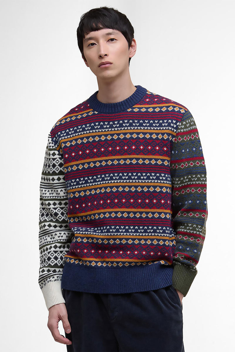 Barbour Patchwork Fair Isle Crew Neck Jumper