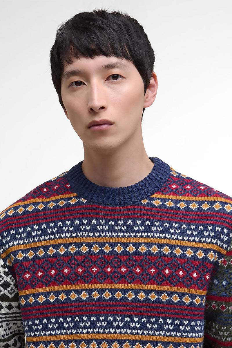Barbour Patchwork Fair Isle Crew Neck Jumper