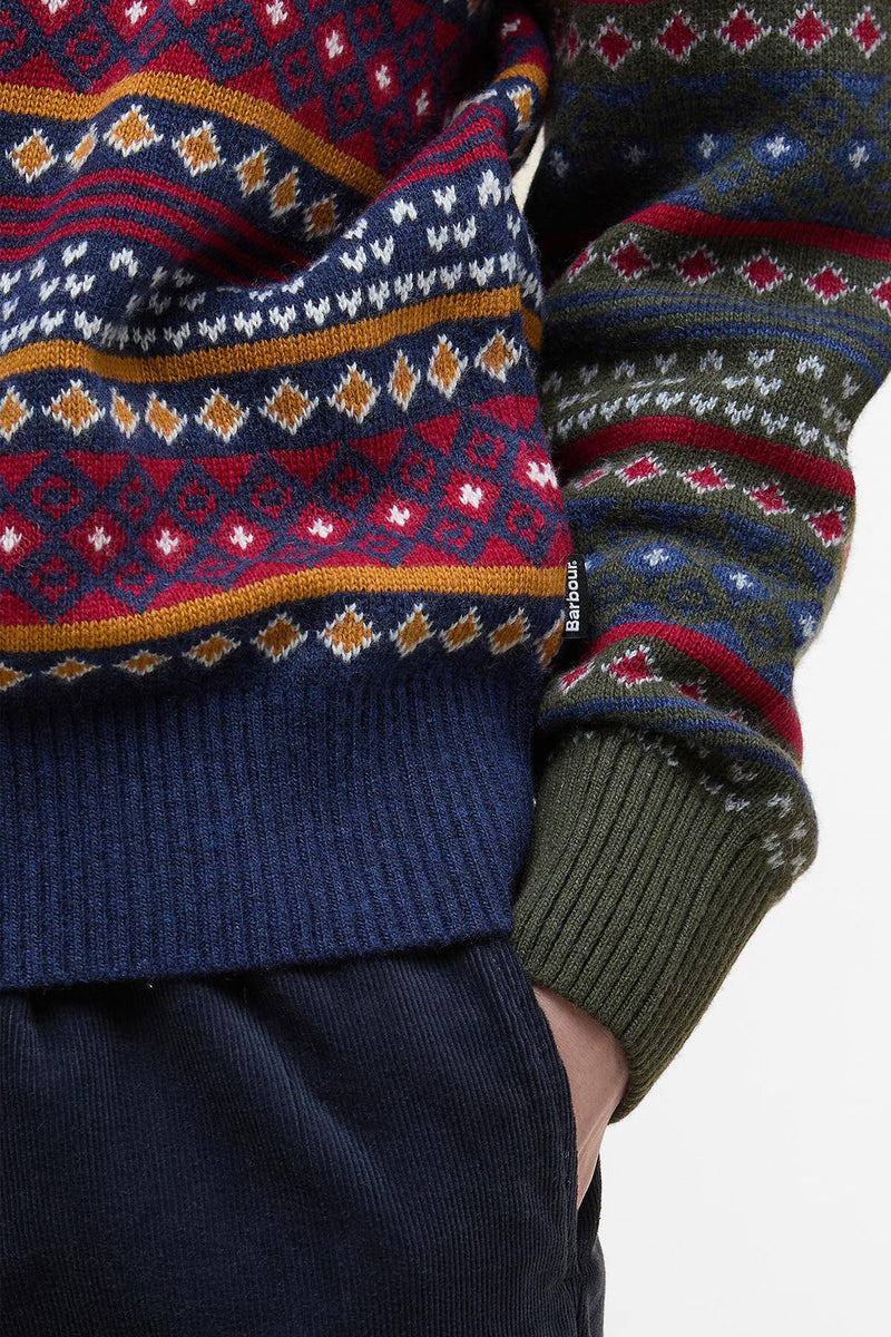 Barbour Patchwork Fair Isle Crew Neck Jumper