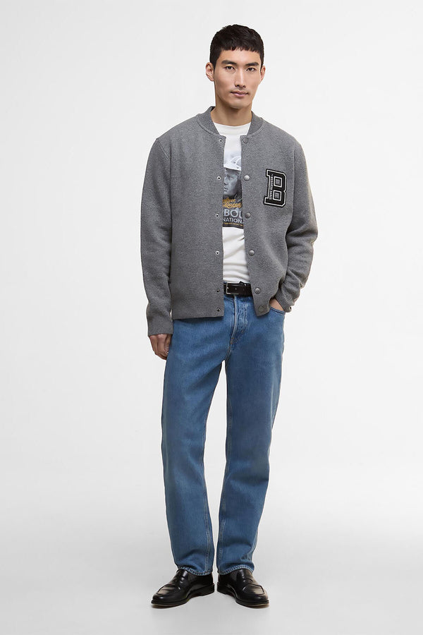 Letterman Knitted Bomber Jacket