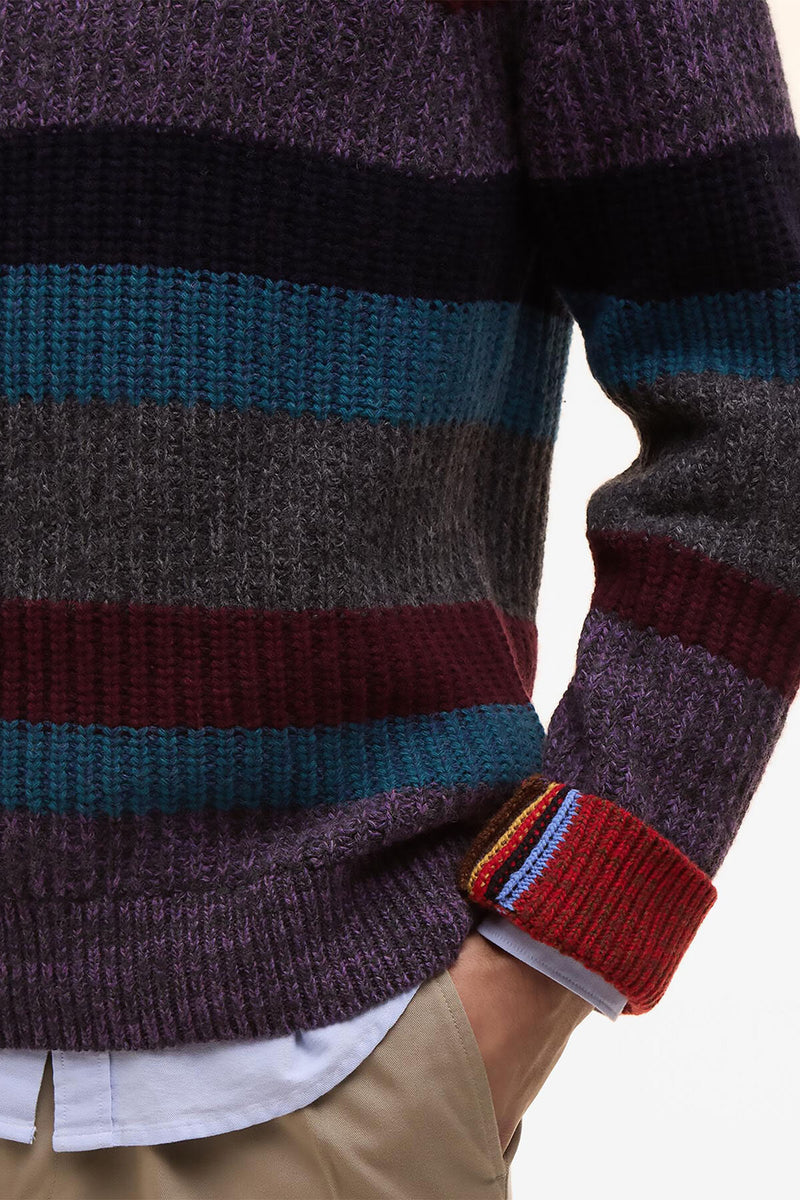Maglione girocollo a righe multicolor Paul Smith loves Barbour