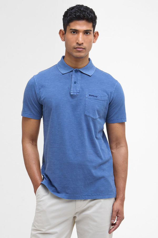 Pigment Dye Slub Polo Shirt