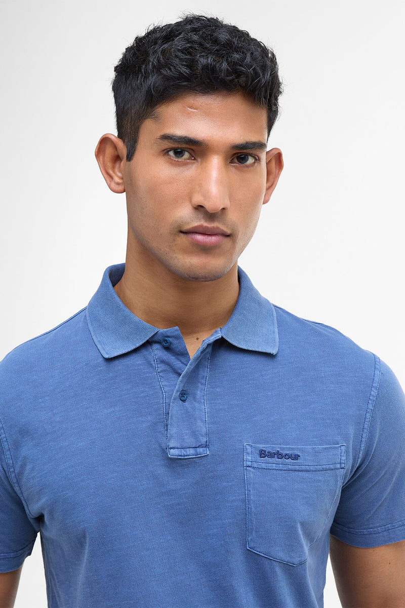 Pigment Dye Slub Polo Shirt