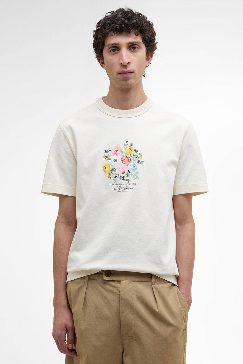 T-shirt a fiori Barbour x NOAH