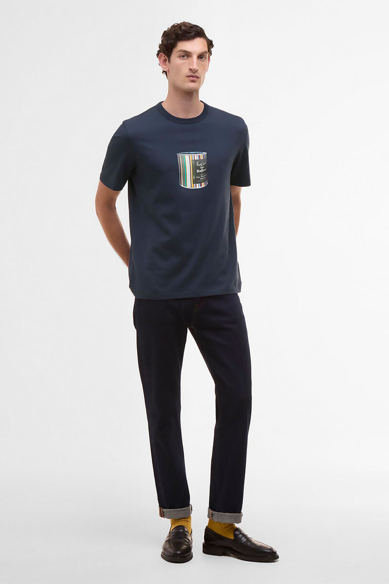 T-shirt con stampa barattolo di cera Paul Smith loves Barbour