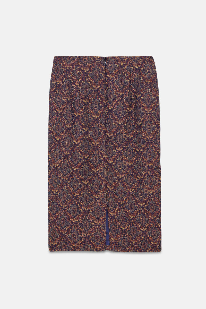 Pencil Skirt Poly India Jacquard