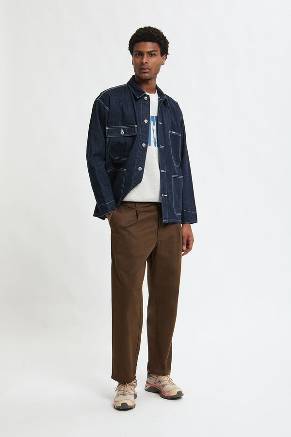 Tuck Tapered Fit Twill Pants