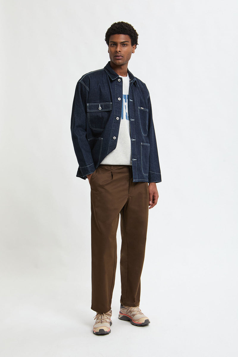 Tuck Tapered Fit Twill Pants