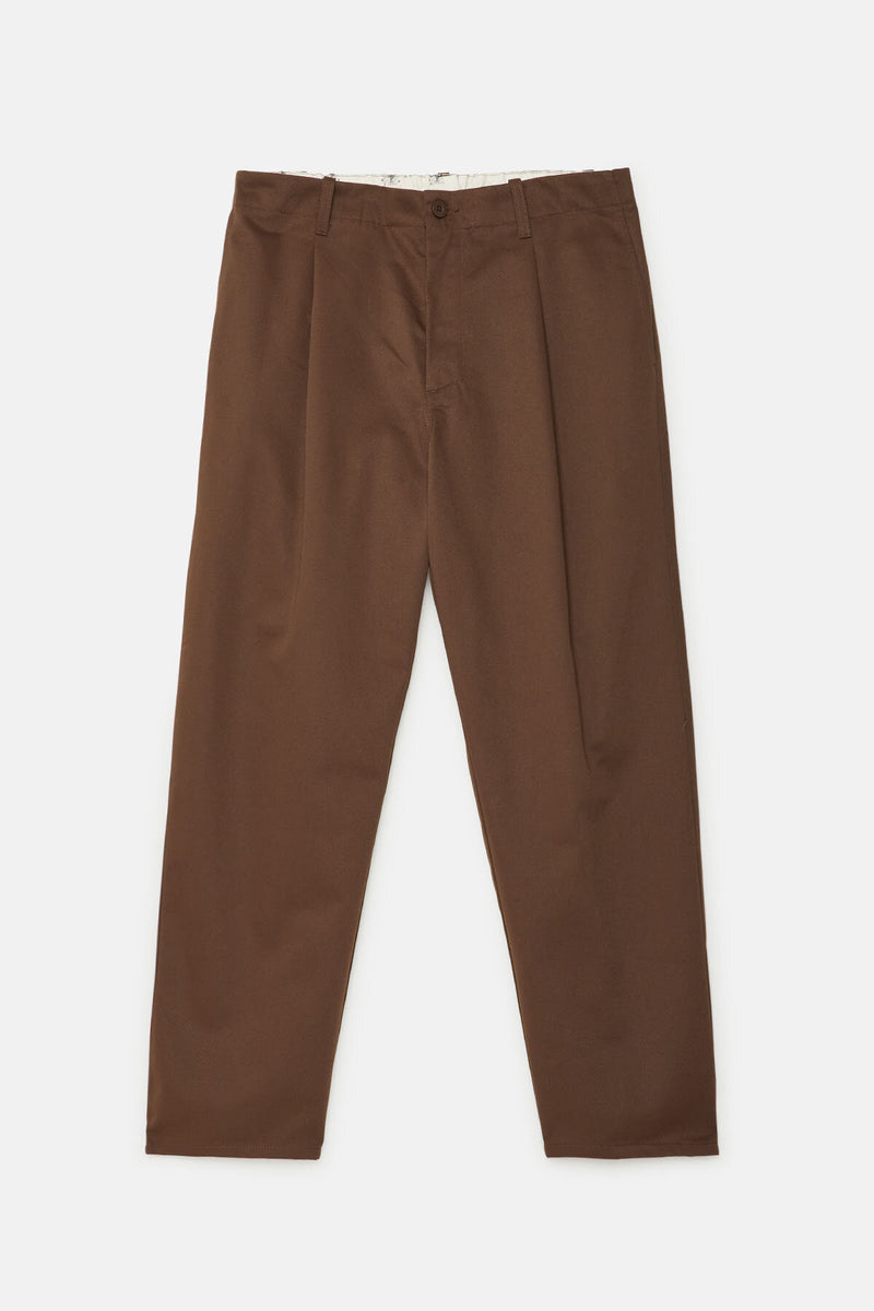 Tuck Tapered Fit Twill Pants