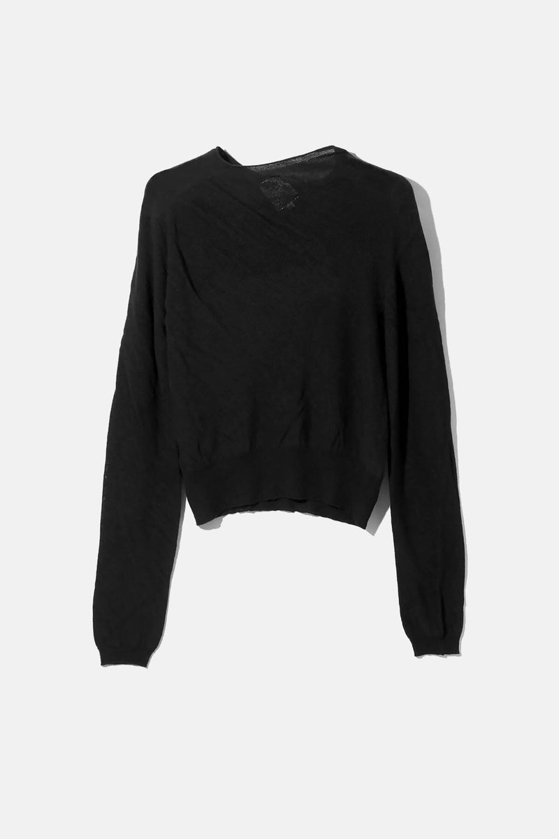 Mock Neck Sheer Sweater
