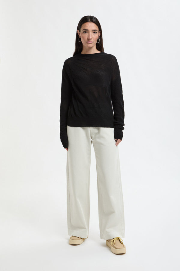 Mock Neck Sheer Sweater