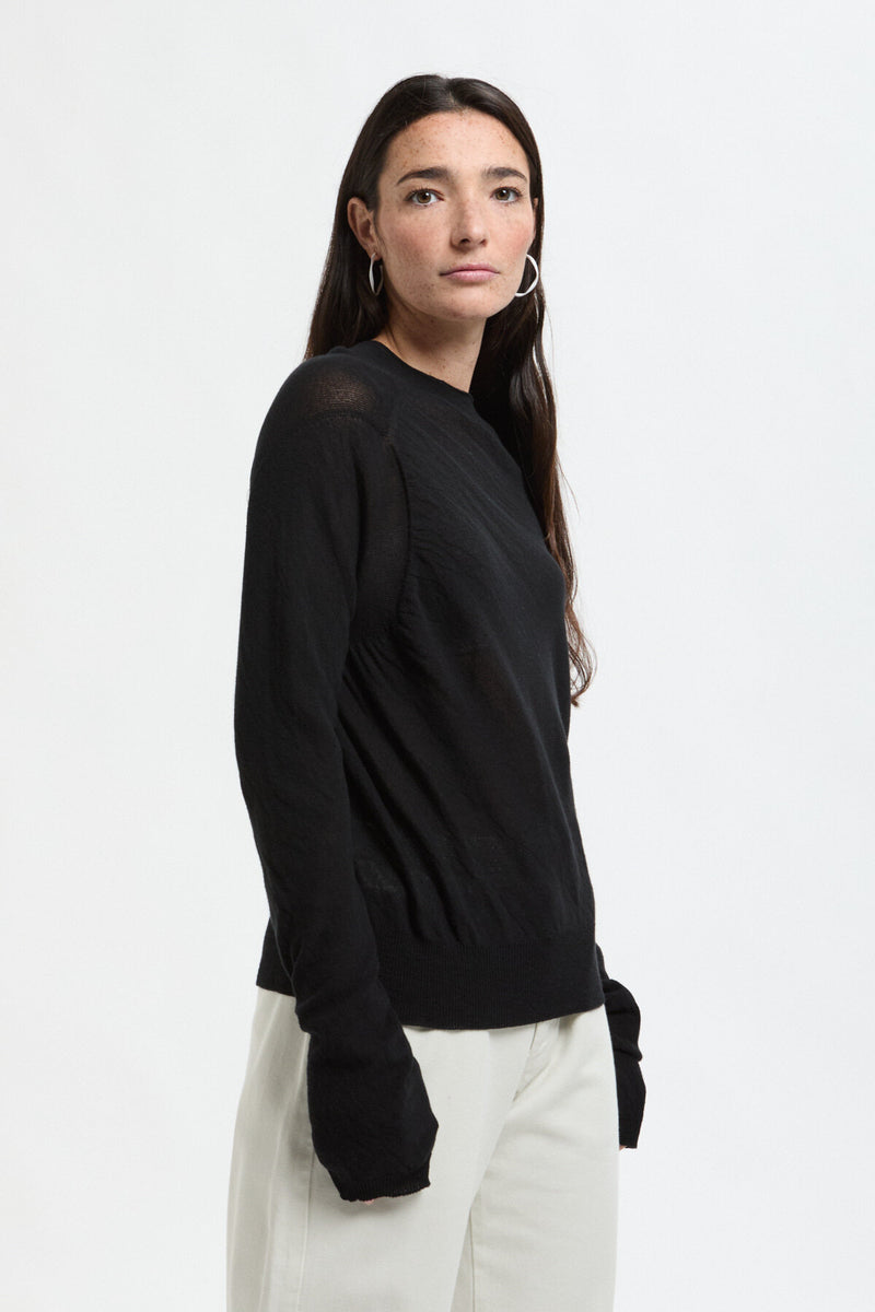 Mock Neck Sheer Sweater