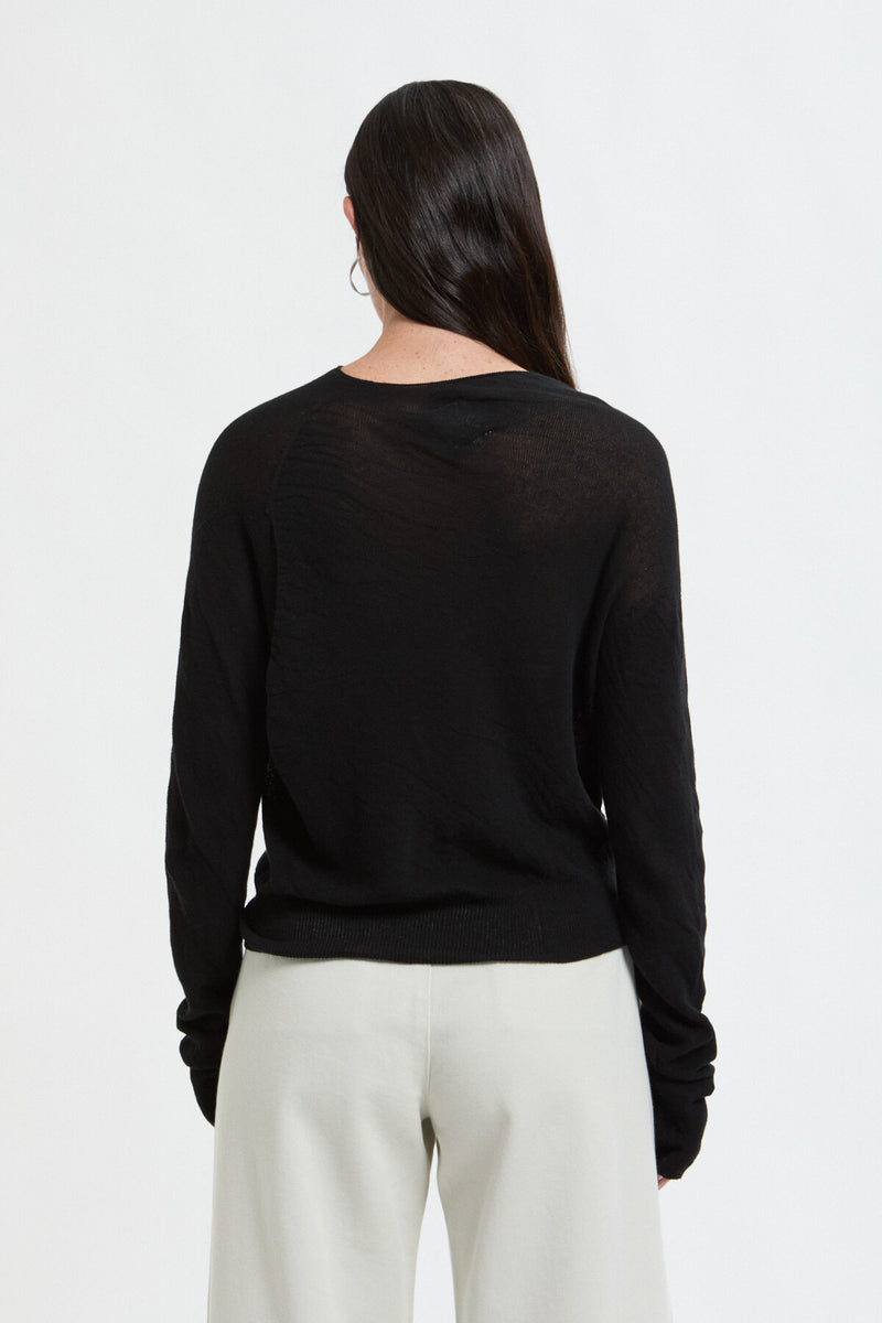 Mock Neck Sheer Sweater