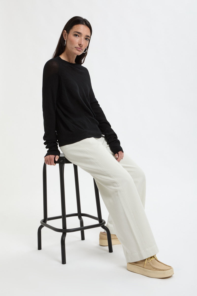 Mock Neck Sheer Sweater