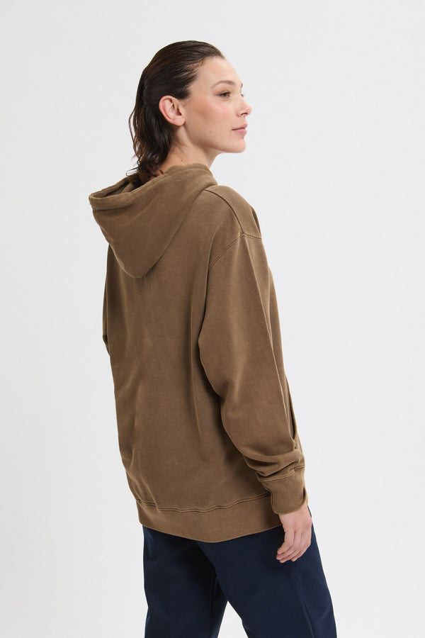 Felpa con cappuccio effetto pigmentato