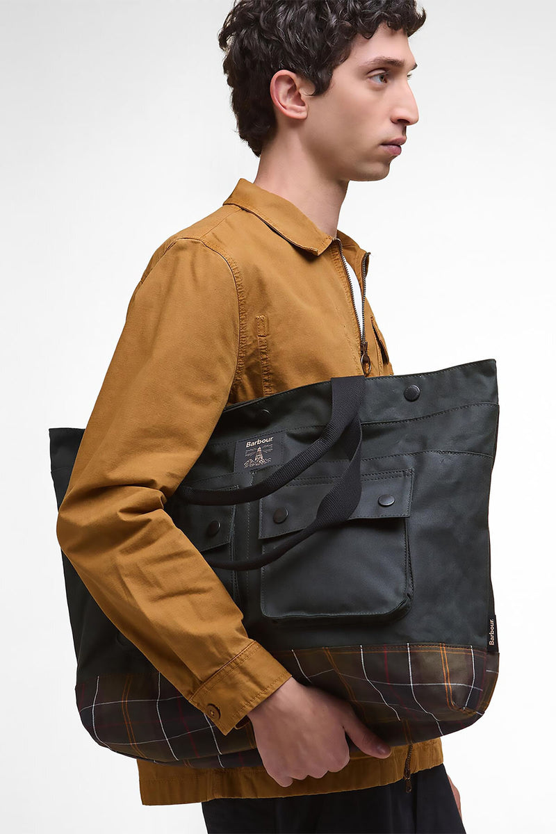 Barbour Field Waxed Tote Bag