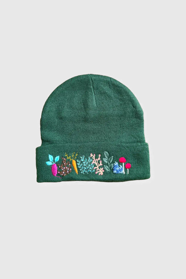 Hand Embroidered Veggie Beanie Hat