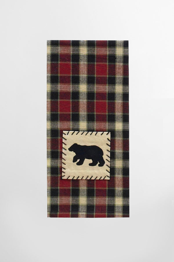 Concord Black Bear Applique Dishtowel
