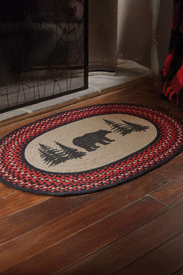 Bear Printed Braided Rug