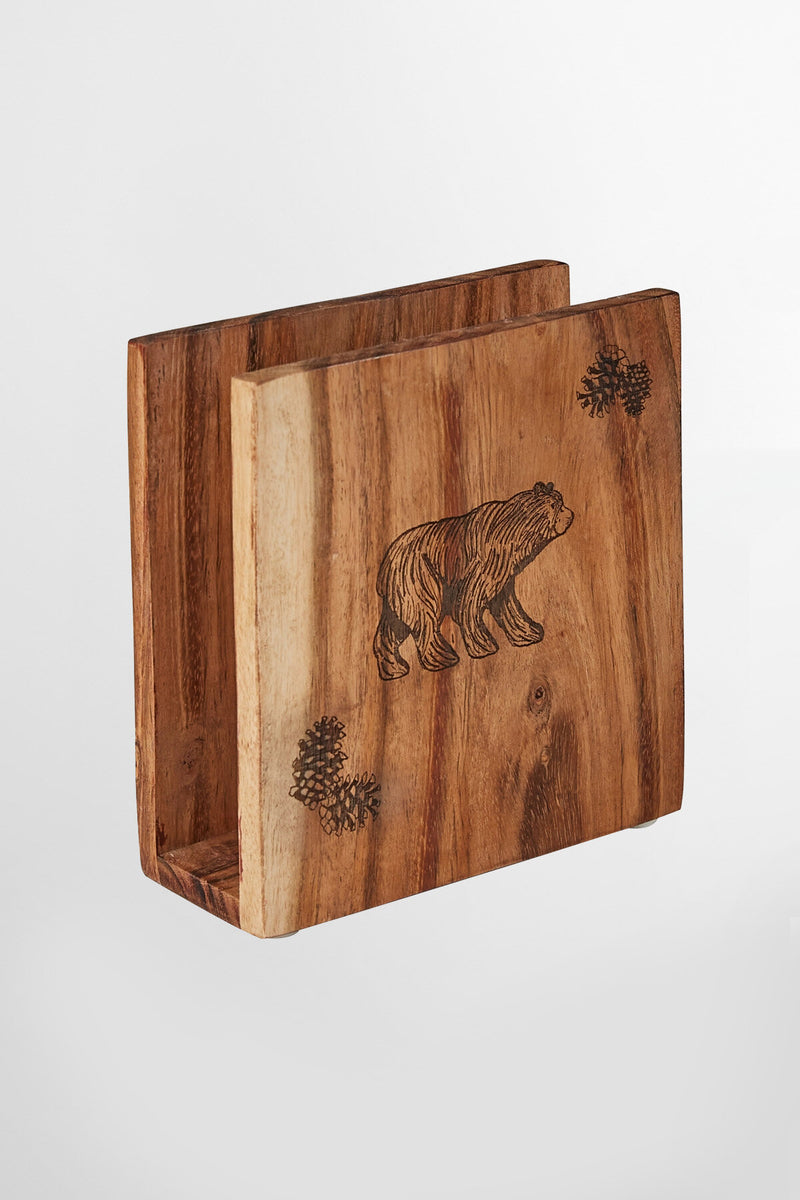Rustic Wood Napkin Holder