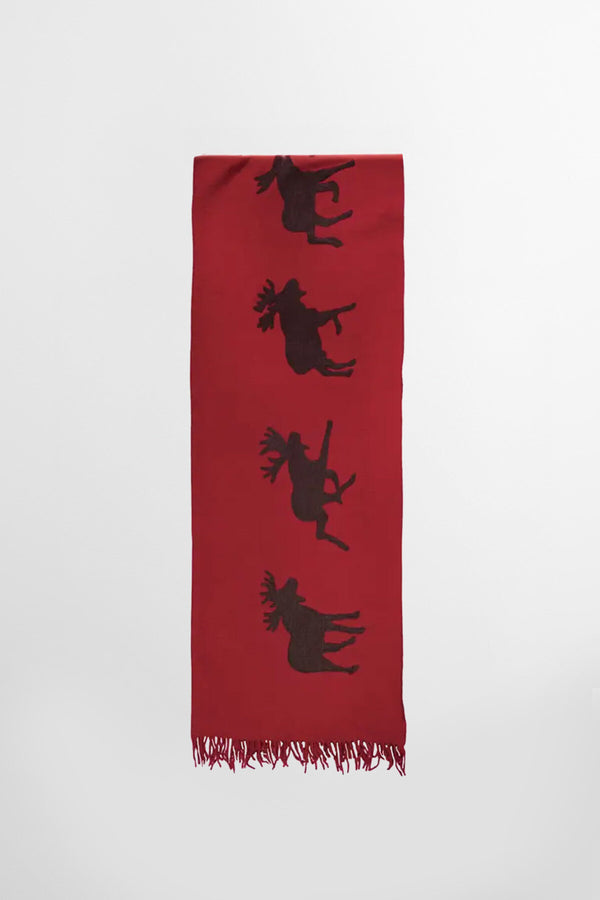 Moose on the Moove Embroidered Wool Blanket