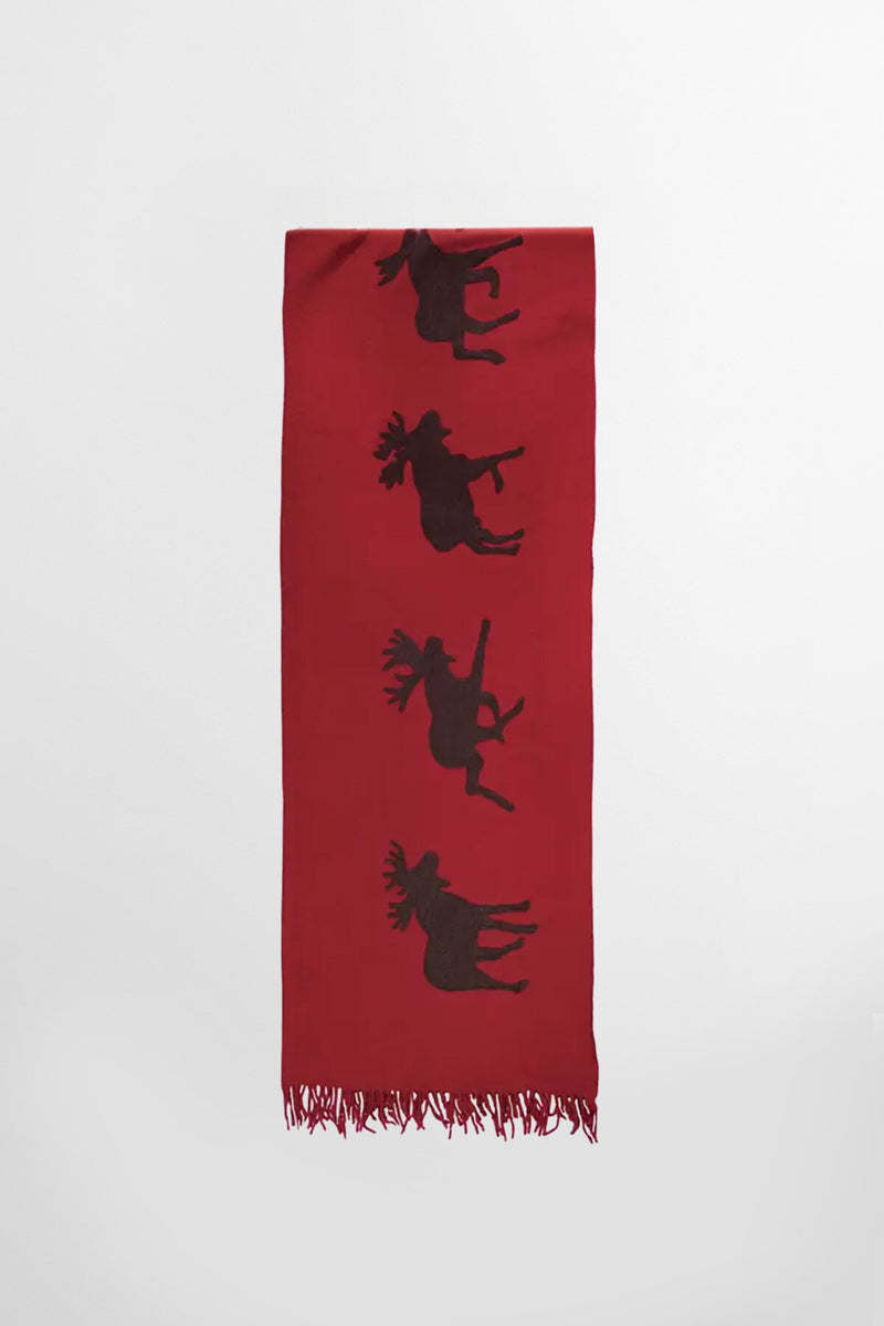 Moose on the Moove Embroidered Wool Blanket