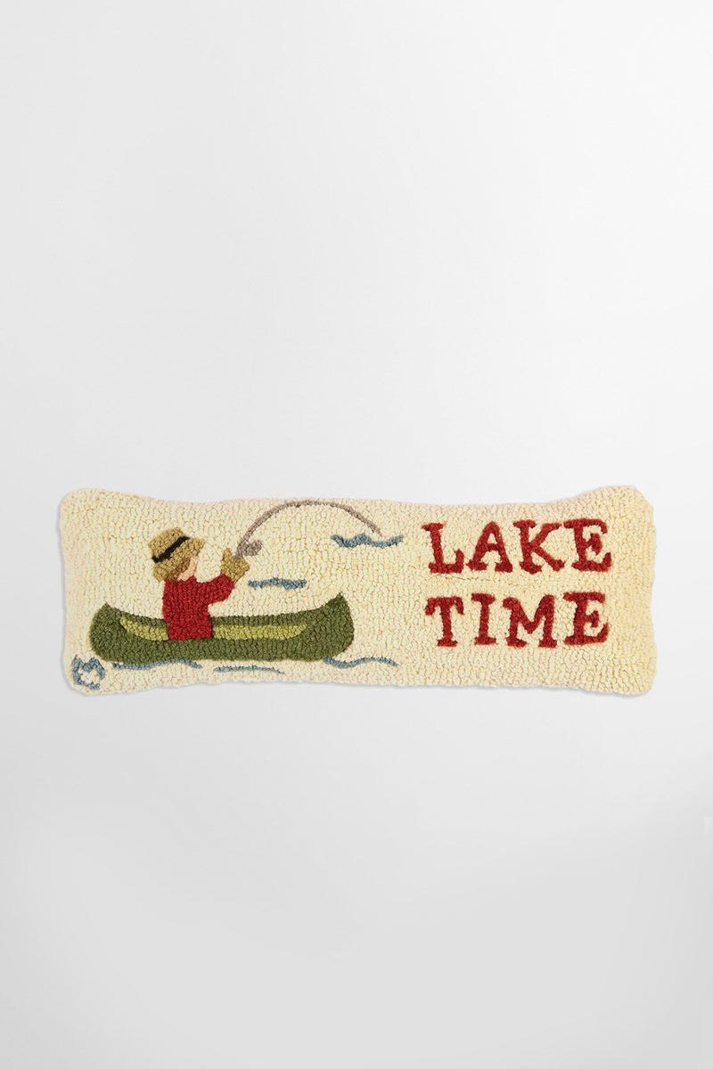 Lake Time Hand Hooked Pillow