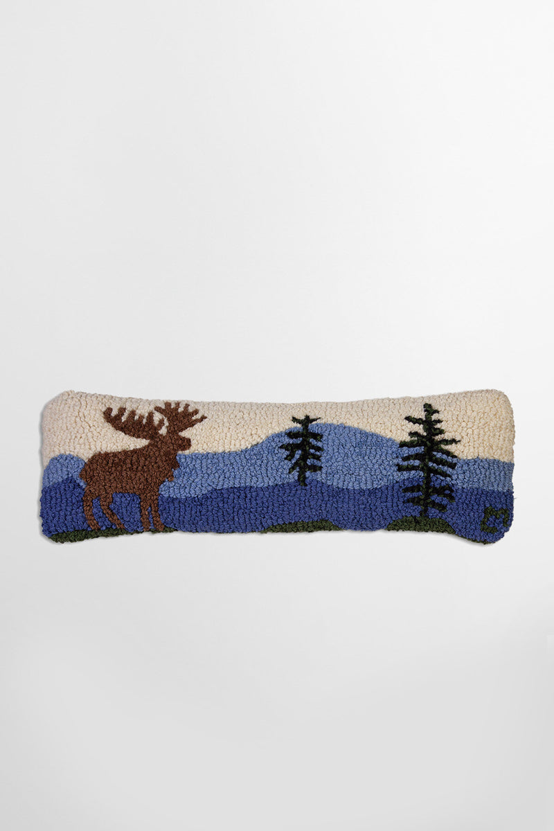 Mountain Moose Hand Hooked Pillow