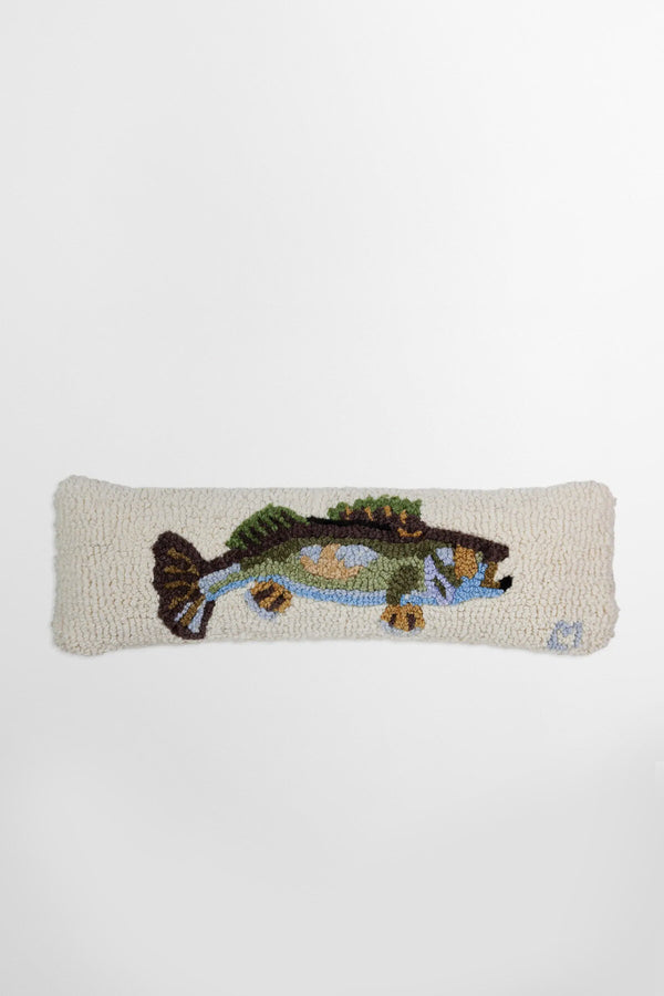 Walleye Fish Hand Hooked Pillow