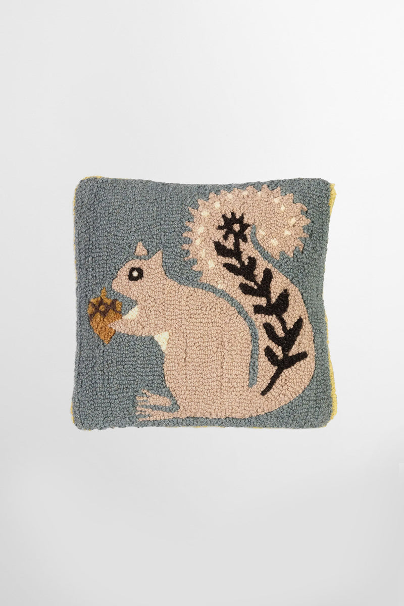 Grey Squirrel Decorative Wool Pillow