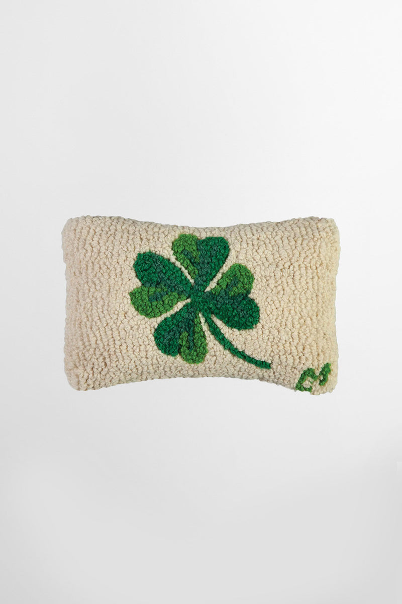 Clover decorative wool St. Patty's day pillow