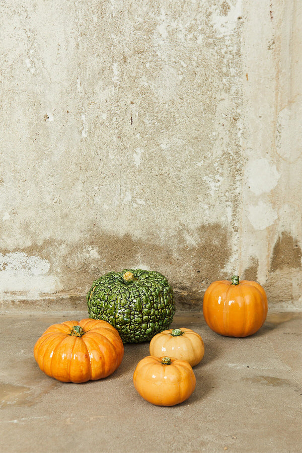 Italian pumpkin ceramic glazed replica