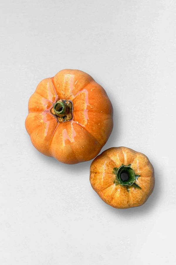 Glazed ceramic replica pumpkin