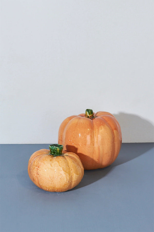 Glazed ceramic replica pumpkin