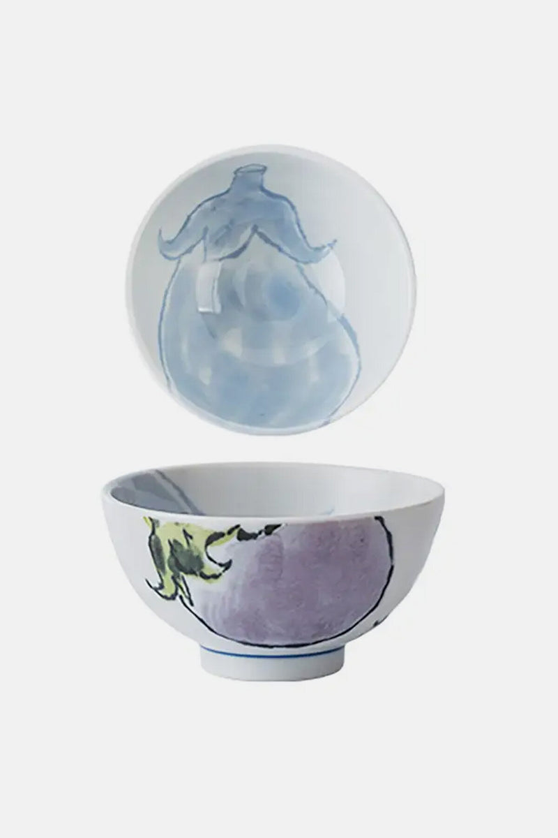 Rice bowl with vegetable design Type D