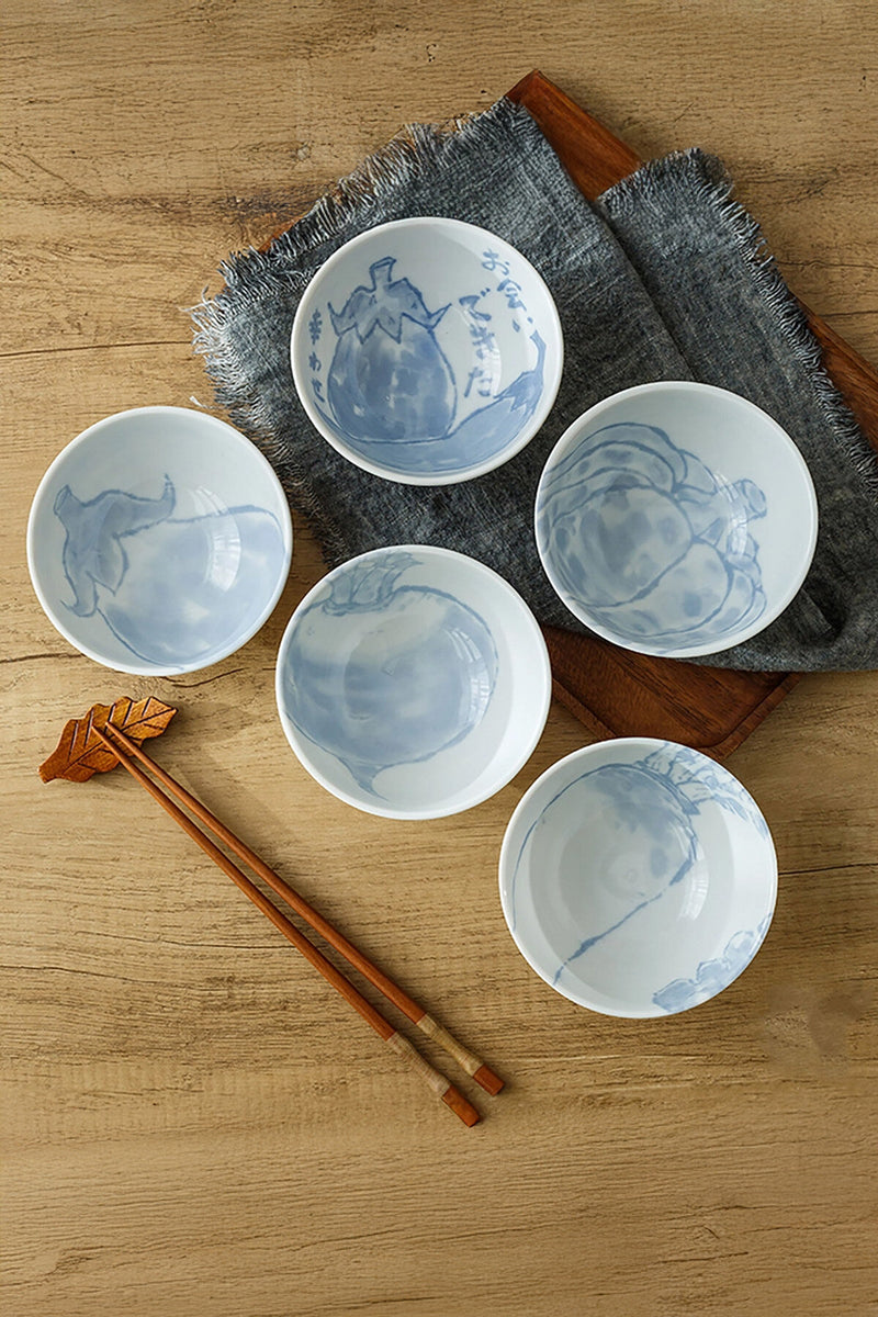 Rice bowl with vegetable design Type E