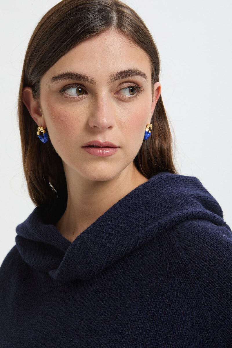 Felpa con cappuccio in lana