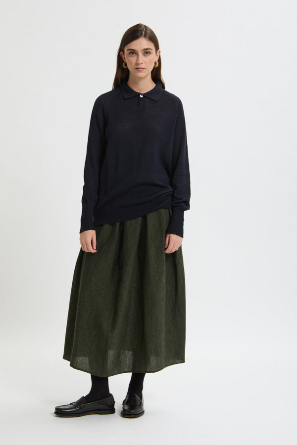 Polo in lana a maniche lunghe