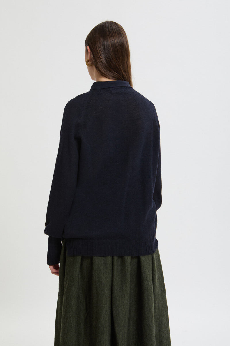 Polo in lana a maniche lunghe