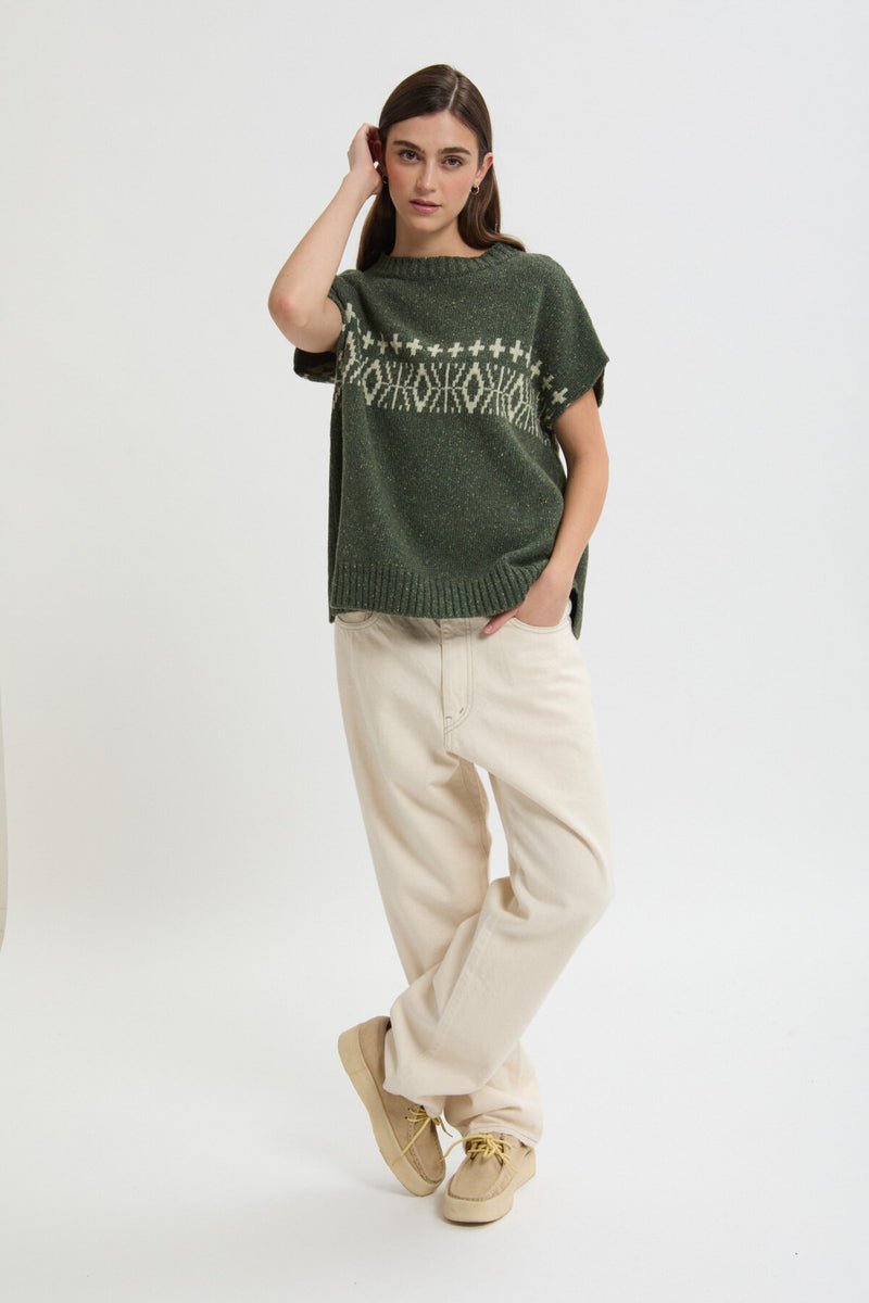 Jacquard pattern vest