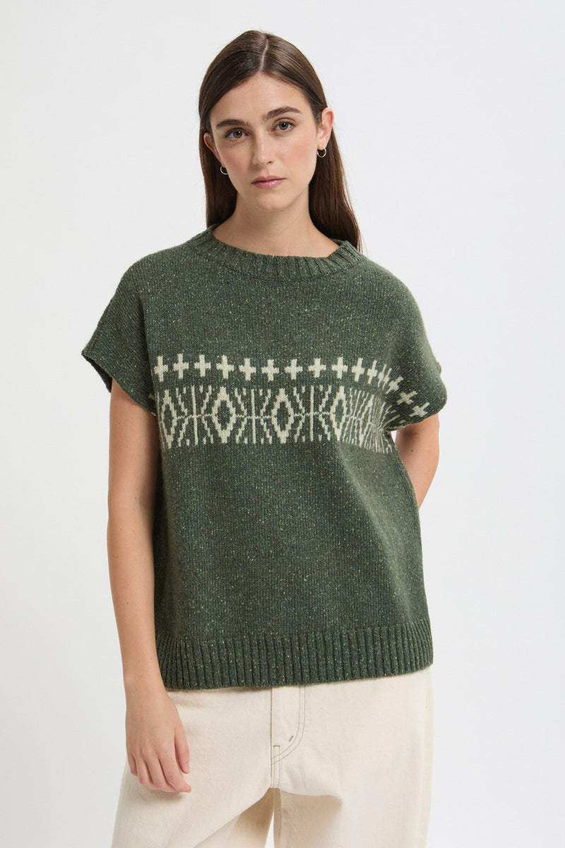 Jacquard pattern vest