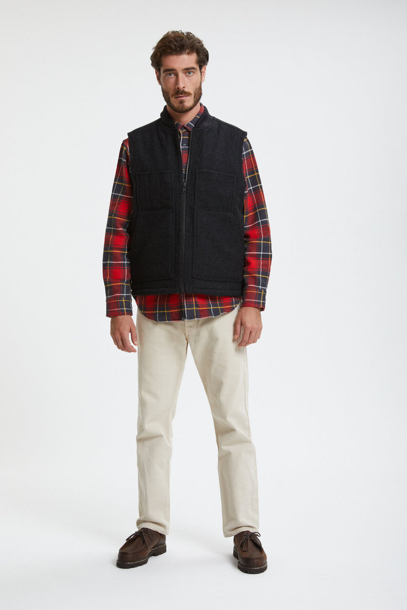 LINED MACKINAW WOOL WORK VEST