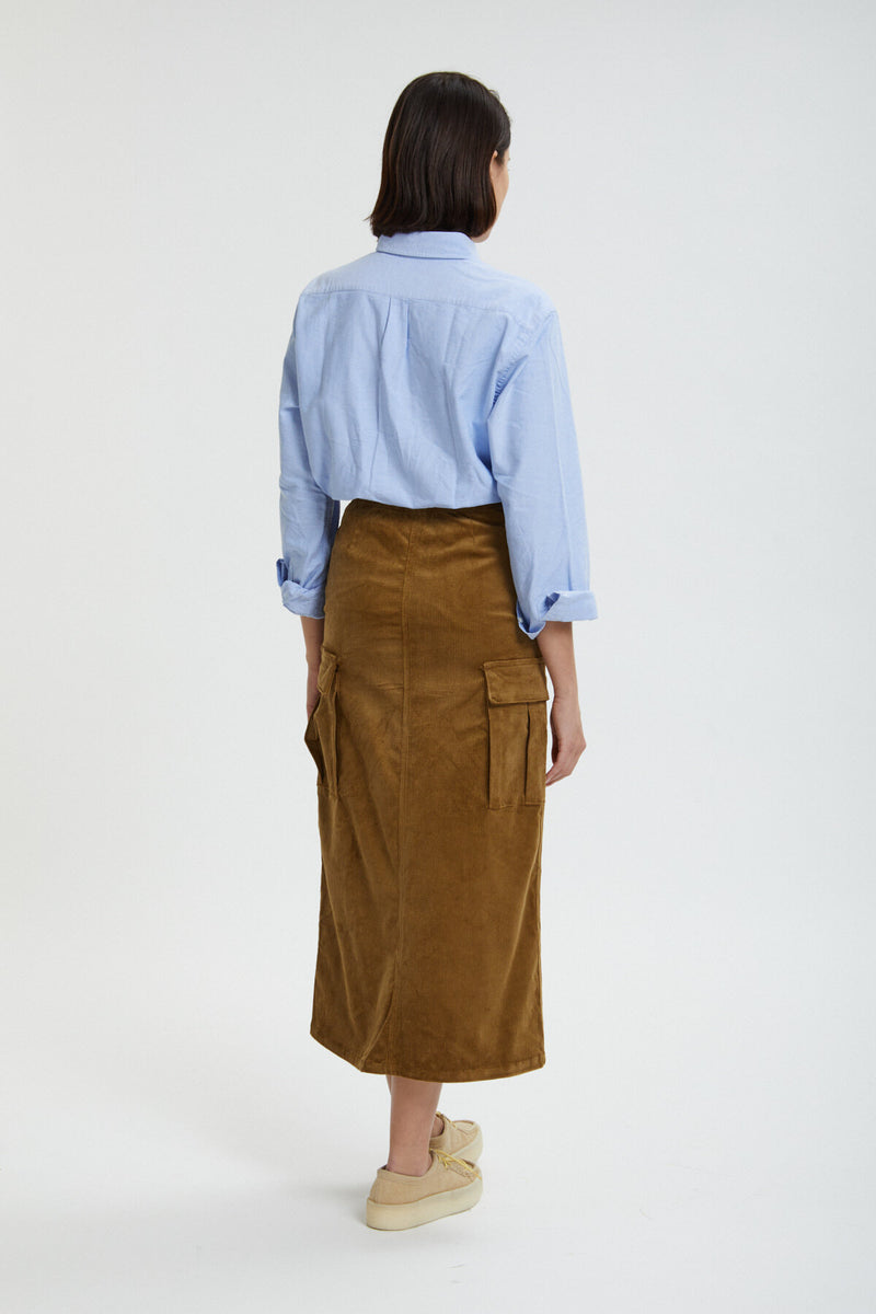 Corduroy Long Cargo Skirt