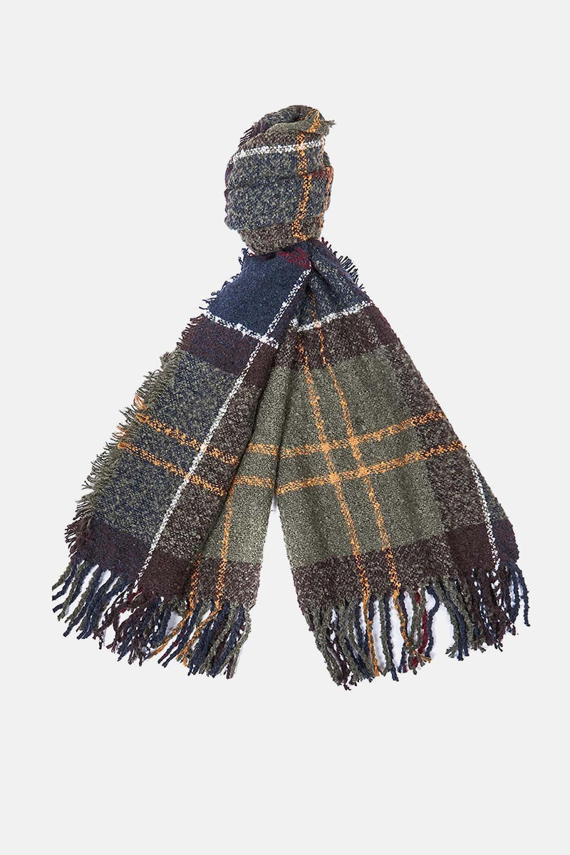 Sciarpa in bouclé con tartan