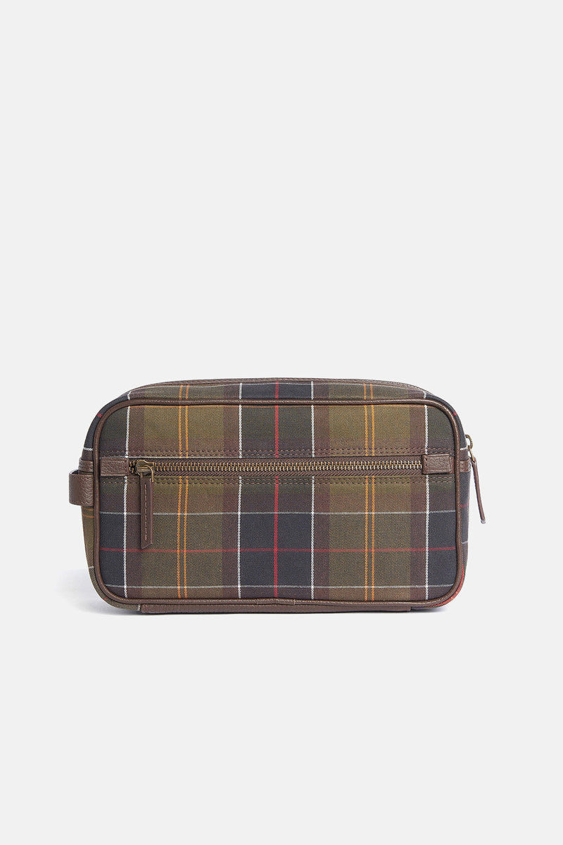 Tartan & Leather Washbag