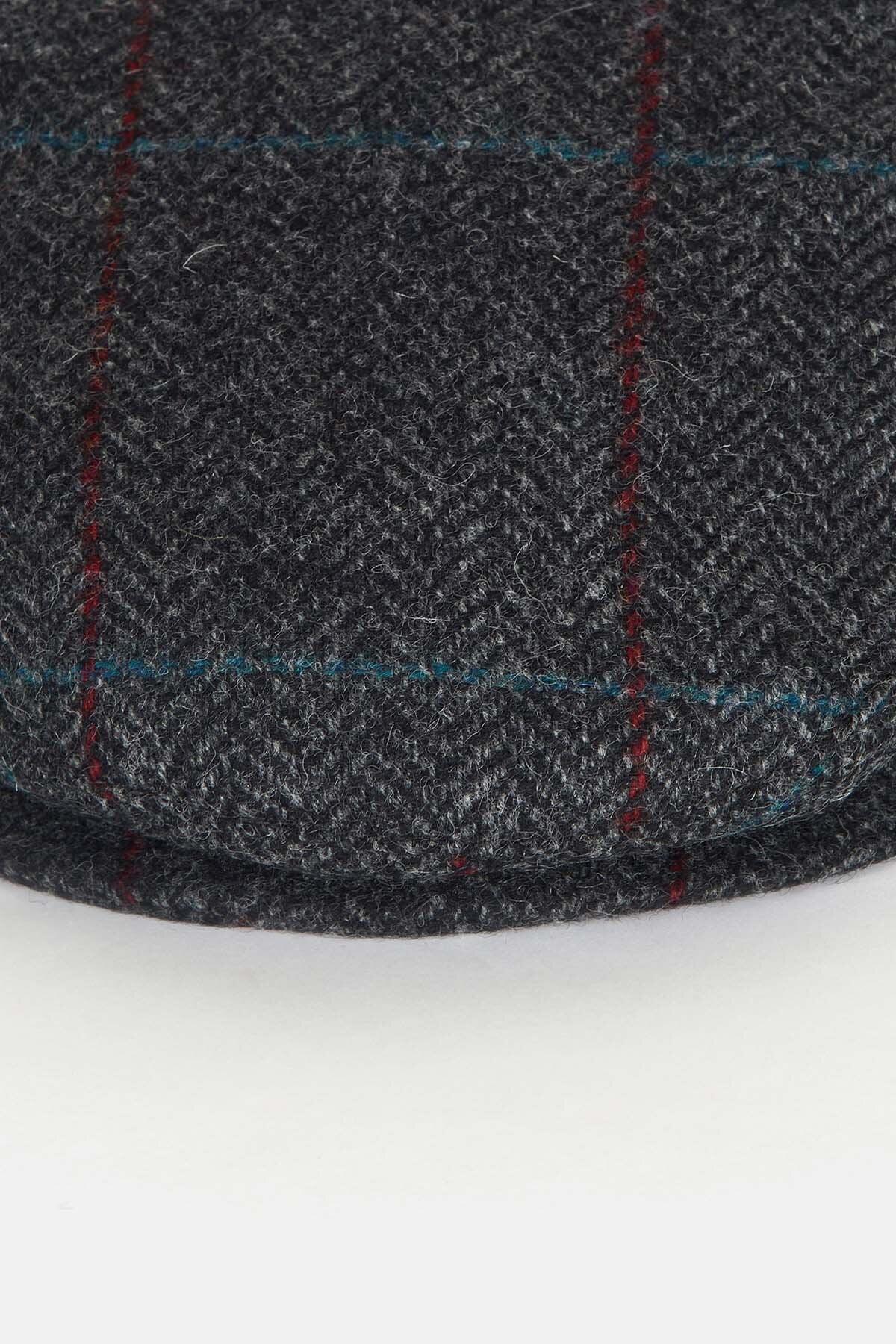 Cairn Flat Cap Charcoal red blue by Barbour Men WP Store